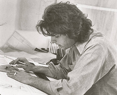 Legendary architect/acoustician John Storyk drafting in New York City back in the 1960s. Thinking process for Electric Lady Studios.