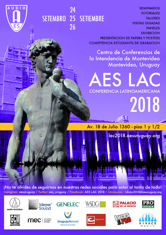 AES LAC 2018 en Montevideo, Uruguay. La convención de la AES en America del Sur este año será en la ciudad de Montevideo. Sergio Molho y Federico Petrone de WSDG estarán dando una charla de diseño de estudios de grabacion profesionales.