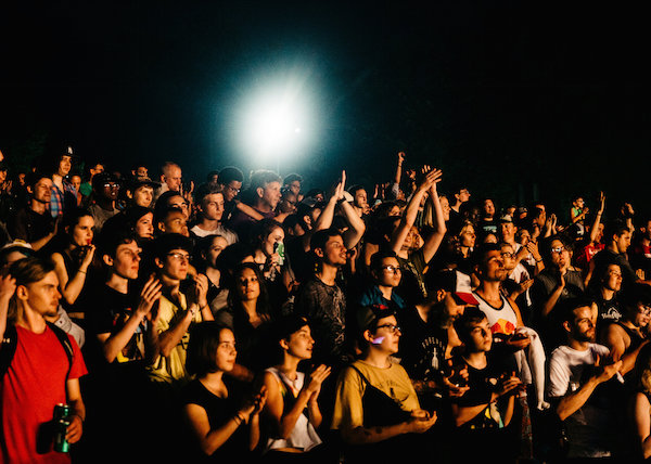 The crowd watching Gorillaz take the stage at Merriweather Post Pavilion. Acoustics designed by WSDG