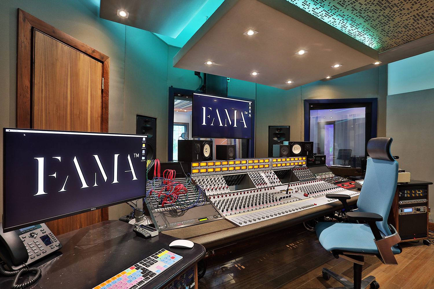 WSDG-designed FAMA Studios in Santo Domingo. Control Room A.