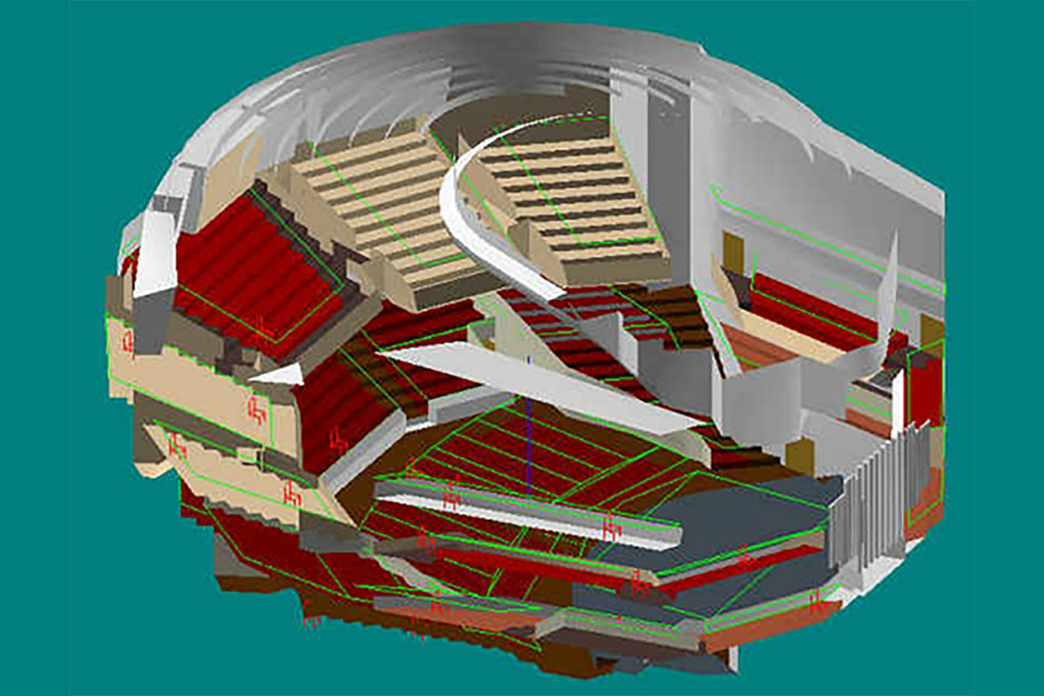 Moscow International House of Music in Moscow, Russia. ADA-AMC, a WSDG Company, was called for consulting and simulations on the room acoustics. 3D modeling.