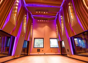 Universidad ICESI new world-class recording studio facility designed by WSDG. Double-height live room.