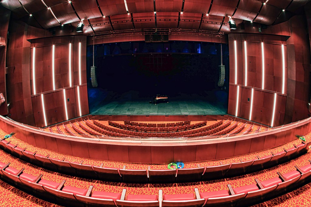 The new Convention Centre and Theatre at Jakarta International Expo (JIExpo) complex is one of the largest and most forward thinking convention and entertainment centers in Indonesia. WSDG was called to to create an acoustic environment conducive to world-class acoustical standards throughout the complex. Center view landscape.