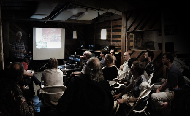 Architect/Acoustician John Storyk, WSDG Founding Partner and Director of Design, giving a lecture at the Alto Music Series in Brooklyn, NY