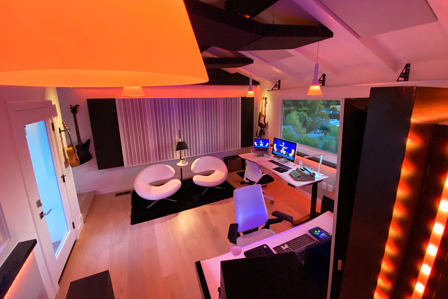Multi-talented Scooter Pietsch conceived a professionally designed CR/Recording/Mixing room and retained WSDG to design his new studio. Control Room back view.