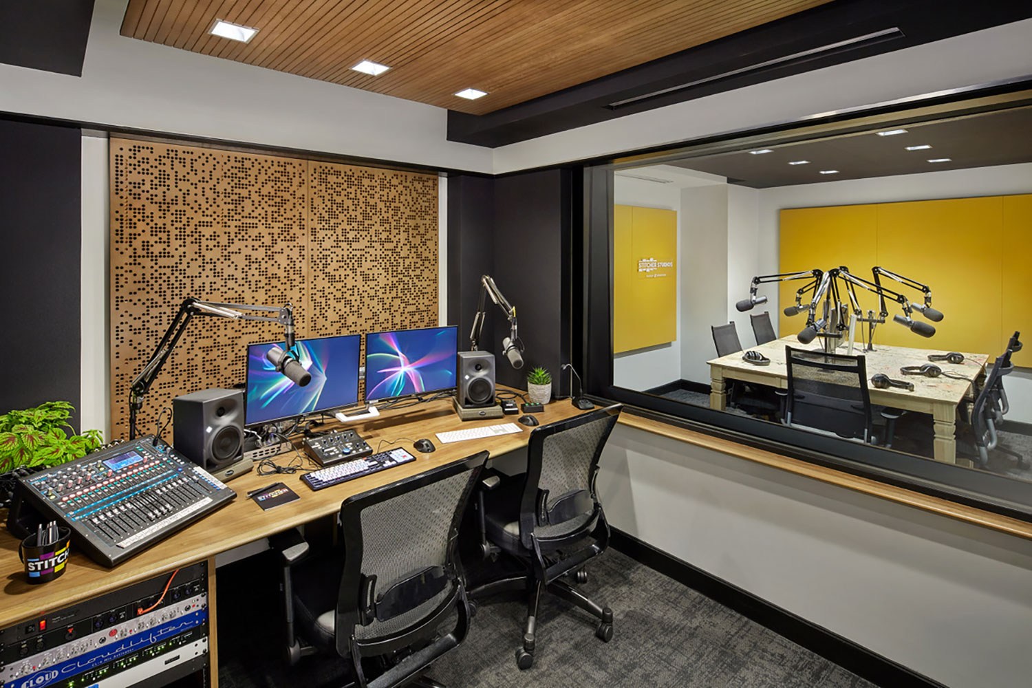 Stitcher is among the earliest, the most creative and most successful podcast creator companies. Their team made a move to build out larger production facilities in both its NY and LA offices and they chose WSDG to design their new podcast studios facilities. Control C.