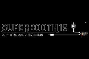 Superbooth 2019 Logo. Berlin, Germany. Dirk Noy, Wolfgang Ahnert, WSDG Berlin, ADA-AMC.
