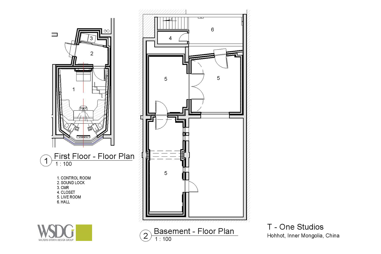 WSDG presentation drawing for T-One Studios in Hohhot, China.