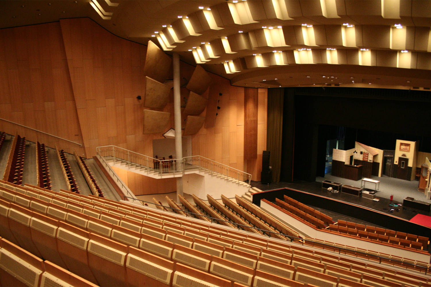 Scharoun-Theater in Wolfsburg, Germany. Electro-acoustics systems and media systems engineering provided by ADA-AMC, a WSDG Company. Theater main photo
