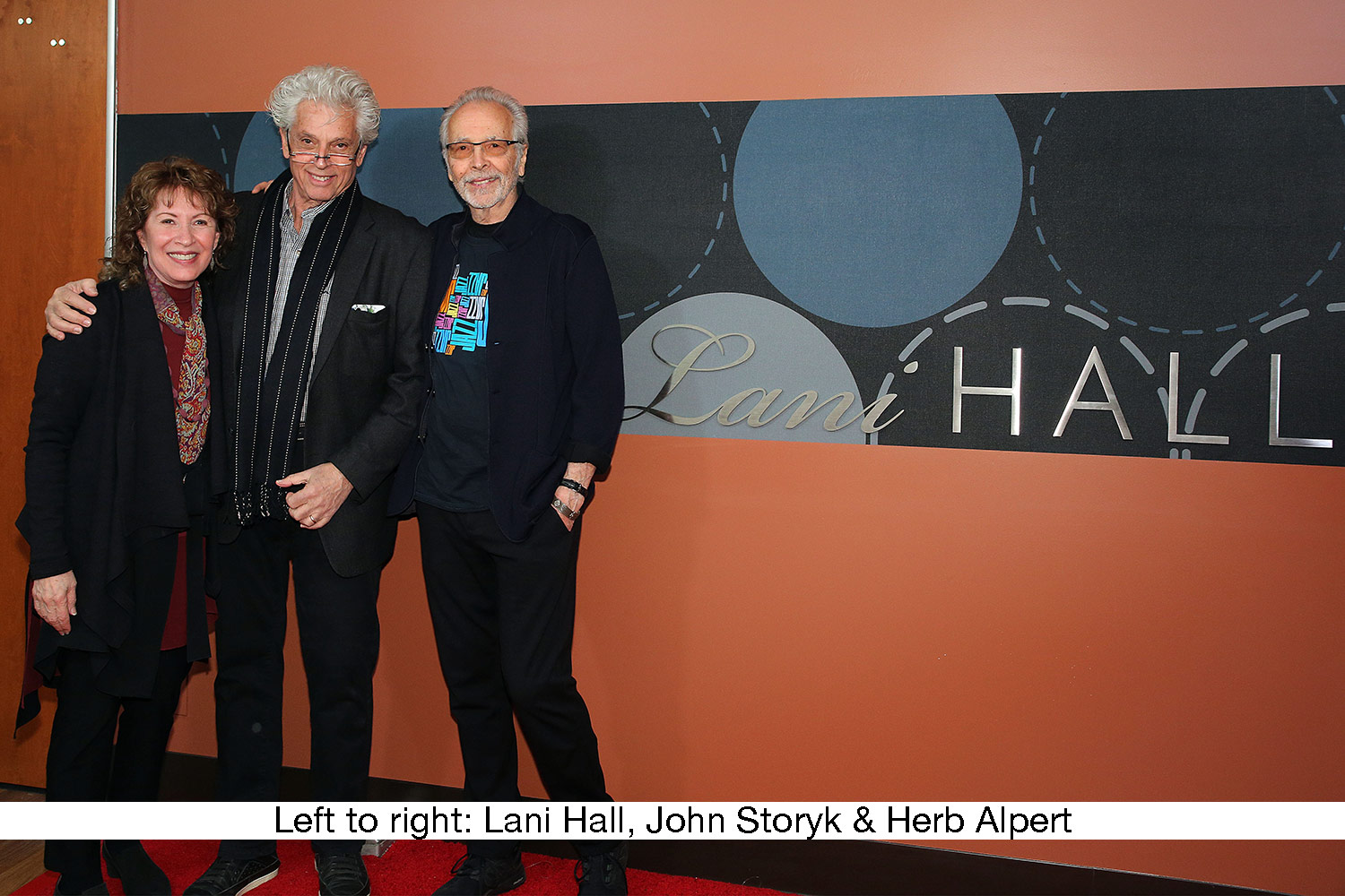 The Herb Alpert Foundation engaged WSDG to design the acoustics for a small on-campus live performance theater at the prestigious UCLA, with help of Lani Hall. Lani Hall, John Storyk and Herb Alpert.