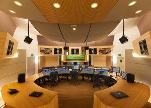 VSL Synchron Stage Control Room A - Main Photo color corrected. Renovation on historic recording studios for orchestras in Vienna, Austria