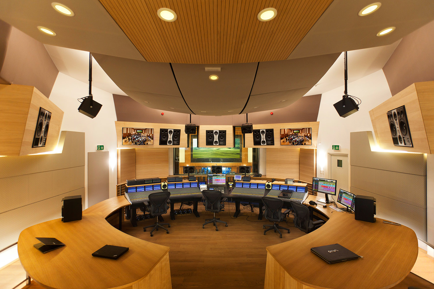 VSL Synchron Stage Control Room A - Main Photo color corrected. Renovation on historic recording studios for orchestras in Vienna, Austria