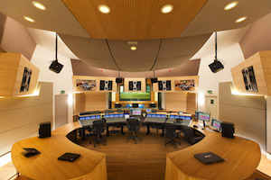 VSL Synchron Stage Control Room A - Main Photo color corrected. Renovation on historic recording studios for orchestras in Vienna, Austria