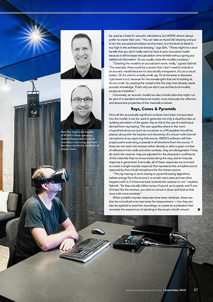 WSDG AcousticLab featured in Sound on Sound Magazine. Dirk Noy and Gabriel Hauser of WSDG Basel Office Interviewed. Page 2.
