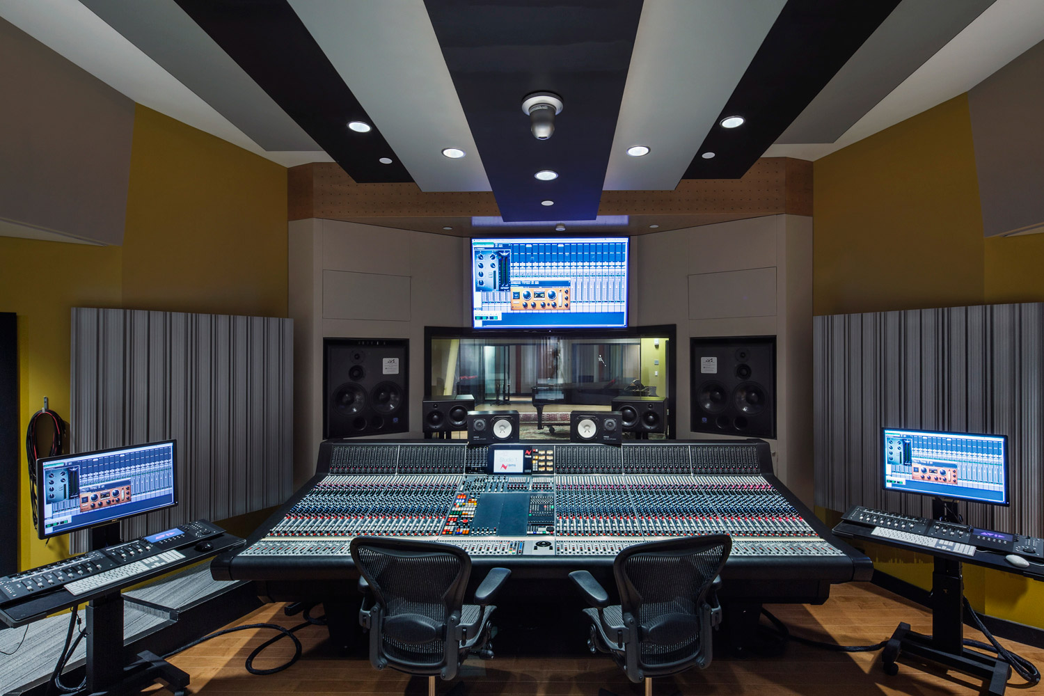 Berklee College of Music 160 Mass Ave state-of-the-art new recording studios. Shames Family Scoring Stage is the biggest studio of the new complex. Designed by WSDG.