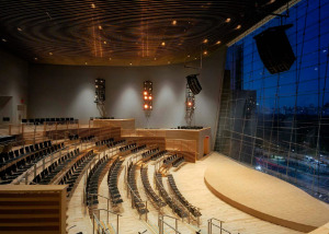 Jazz at Lincoln Center in Columbus Circus, NYC. Acoustic design and internal room acoustics by WSDG. Main photo.